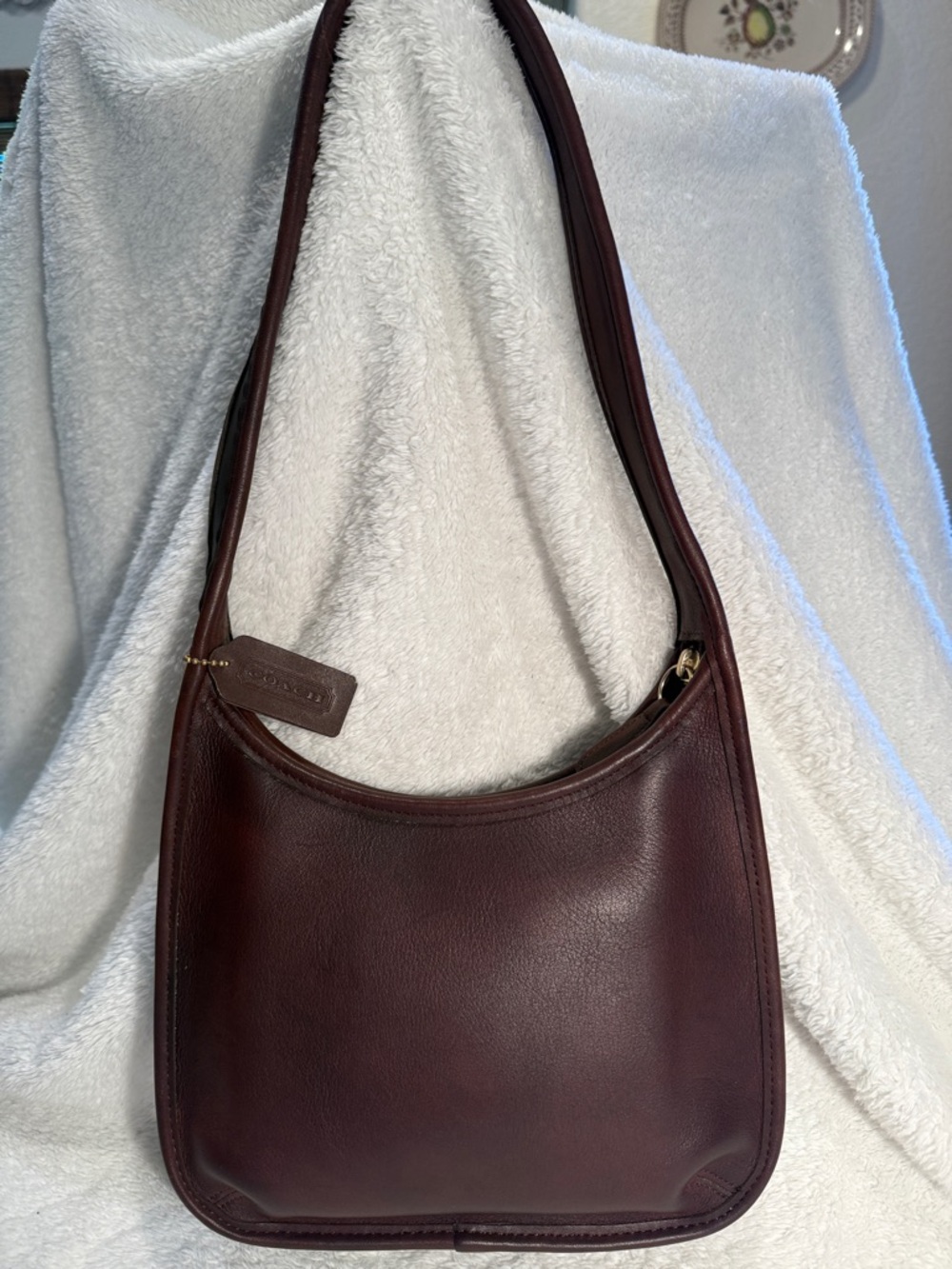 Vintage Coach Ergo Hobo 9020 Deep Burgundy Leather Shoulder made in USA